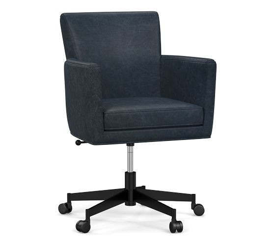 Irving Leather Swivel Desk Chair | Pottery Barn (US)