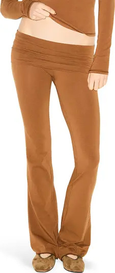 Stretch Cotton Jersey Foldover Pants | Nordstrom