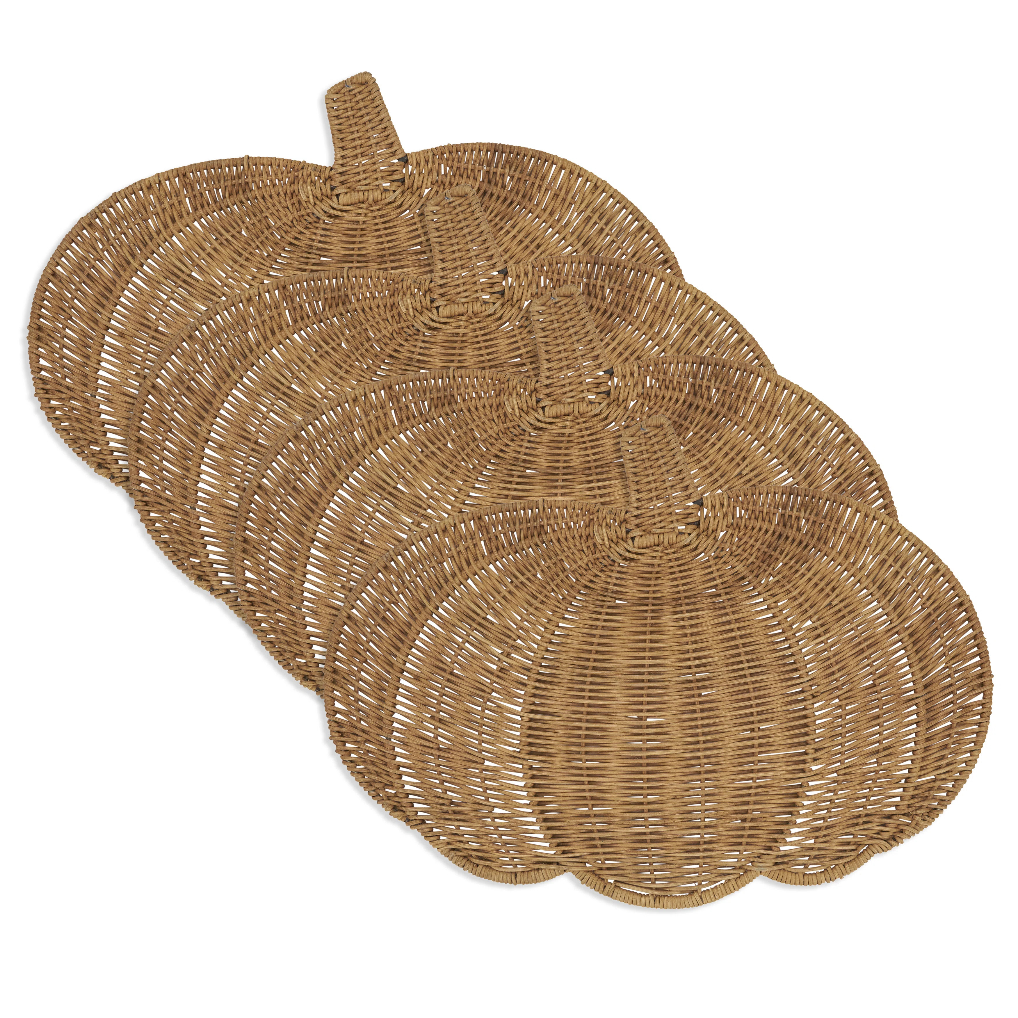 Fall Harvest Rattan Pumpkin Placemat (Set of 4) (Set of 4) | Birch Lane