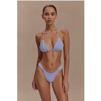 Persephone Gingham Triangle Bikini Top - Lilac I MESHKI I Size XXL | MESHKI US