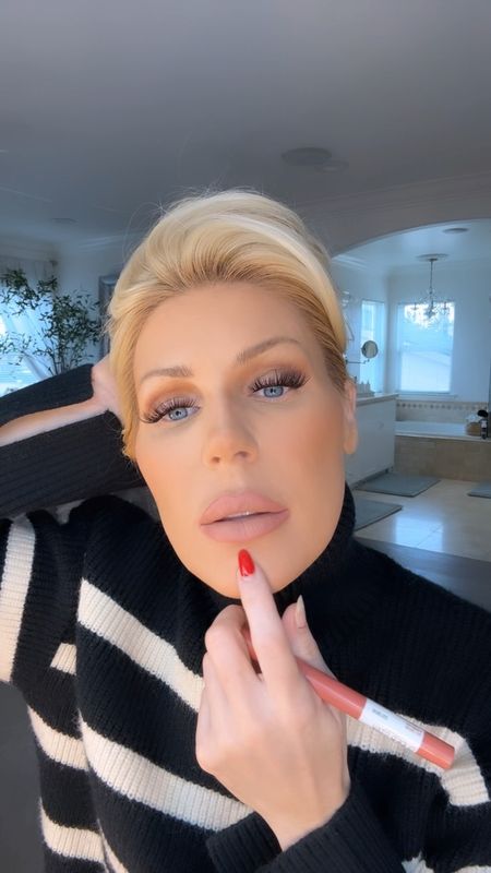 Obsessed with the lip velvet matte lippies from Anastacia! This color is peachy nude and the lip liner is from Maybeline, the color  is “work for it" #140

#LTKfindsunder50 #LTKVideo #LTKbeauty