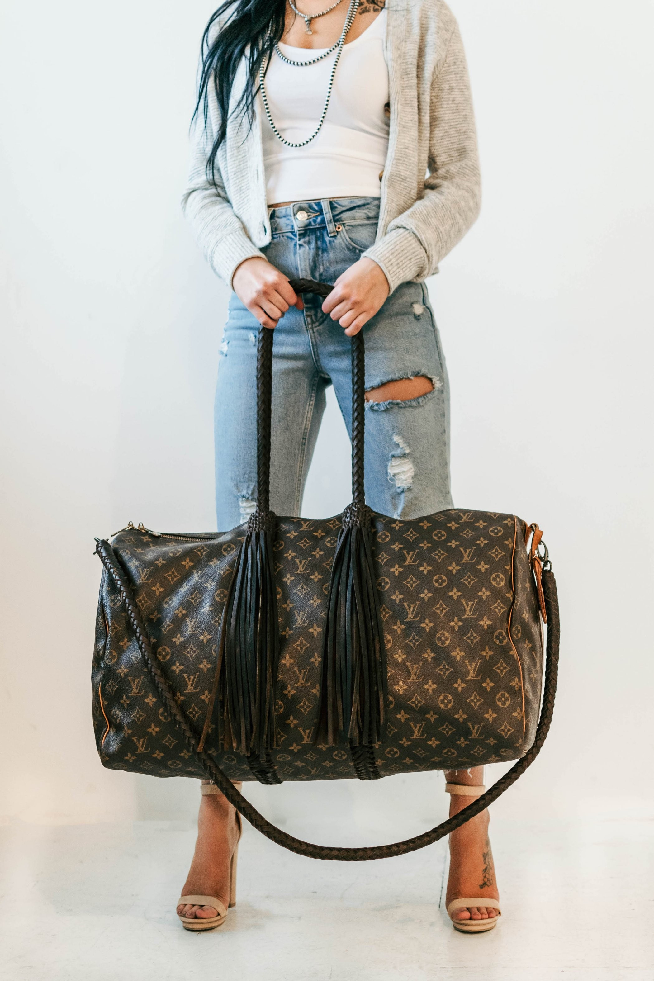 Fringe Duffle Bag Large | Vintage Boho