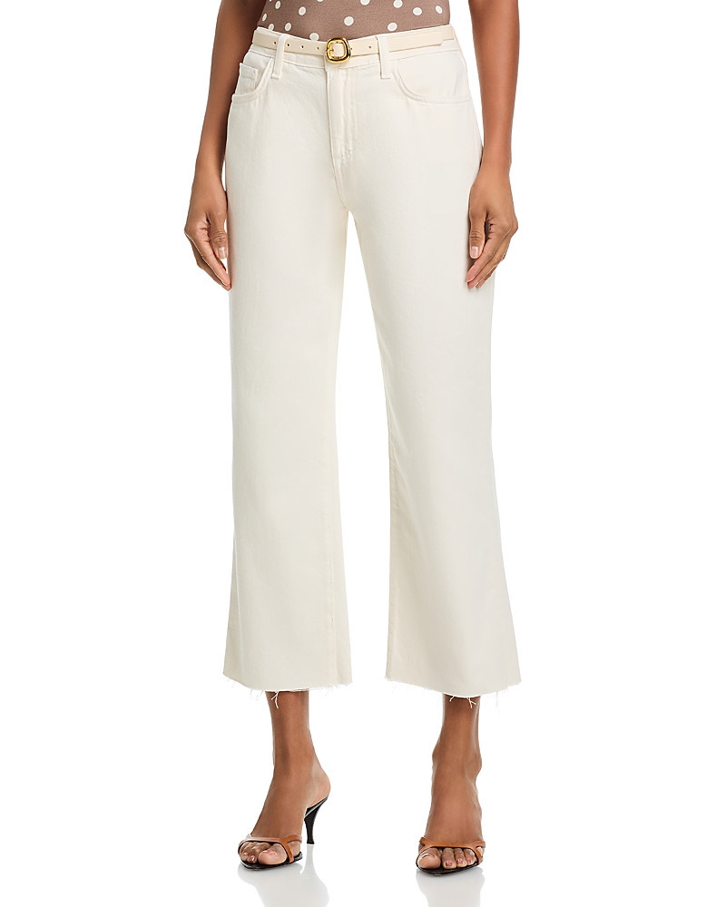 L'Agence Wanda High Rise Crop Wide Leg Jeans in Light Ecru | Bloomingdale's (US)