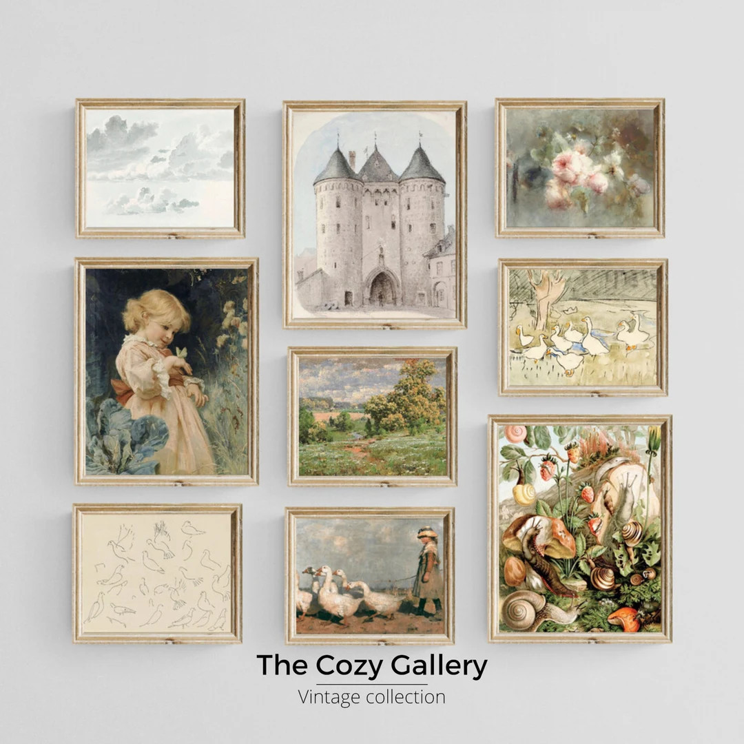 Gril's Bedroom Vintage Nursery Prints NEUTRAL Tone PRINTABLE, French Country Set of 9 Prints Femi... | Etsy (US)