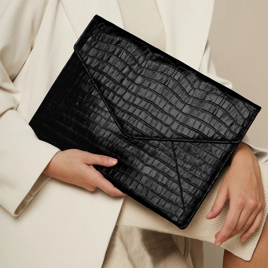 Laptop Envelope Sleeve | Full grain leather Black Onyx | Leatherology