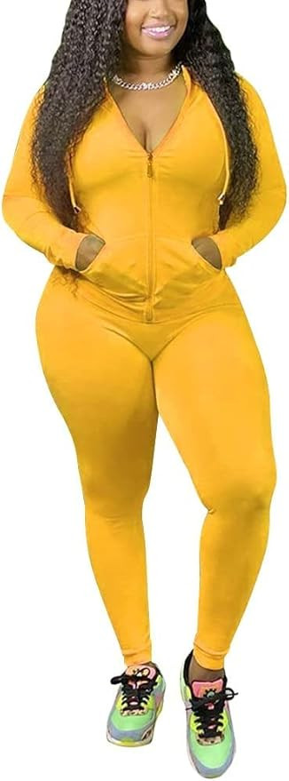 Jaytep Women's Two Piece Tracksuit Set Long Sleeve Zipper Hoodie Jacket with Legging Jogger Worko... | Amazon (US)