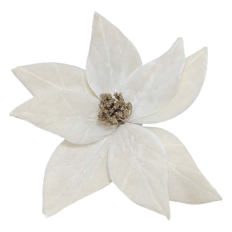 White Flower Tree Clip, 10", Fabric, sold by At Home | At Home