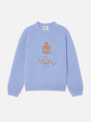 The Ritz Unisex Brushed Cashmere Sweater -- Light Blue | Frame Denim