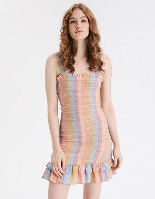 AE Smocked Bodycon Mini Dress | American Eagle Outfitters (US & CA)