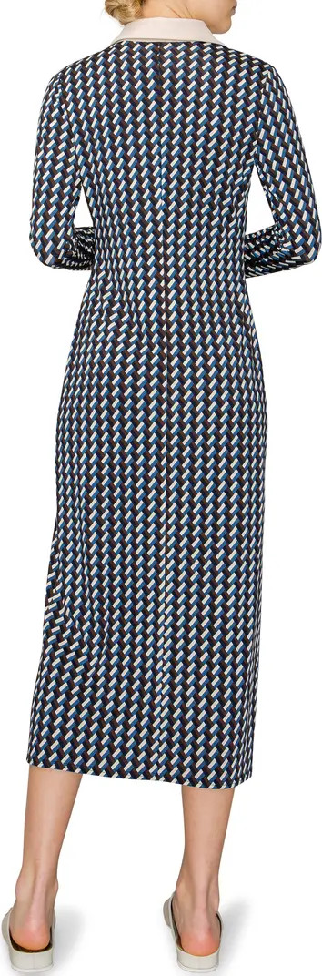 MELLODAY Geo Print Long Sleeve Knit Shirtdress | Nordstrom | Nordstrom