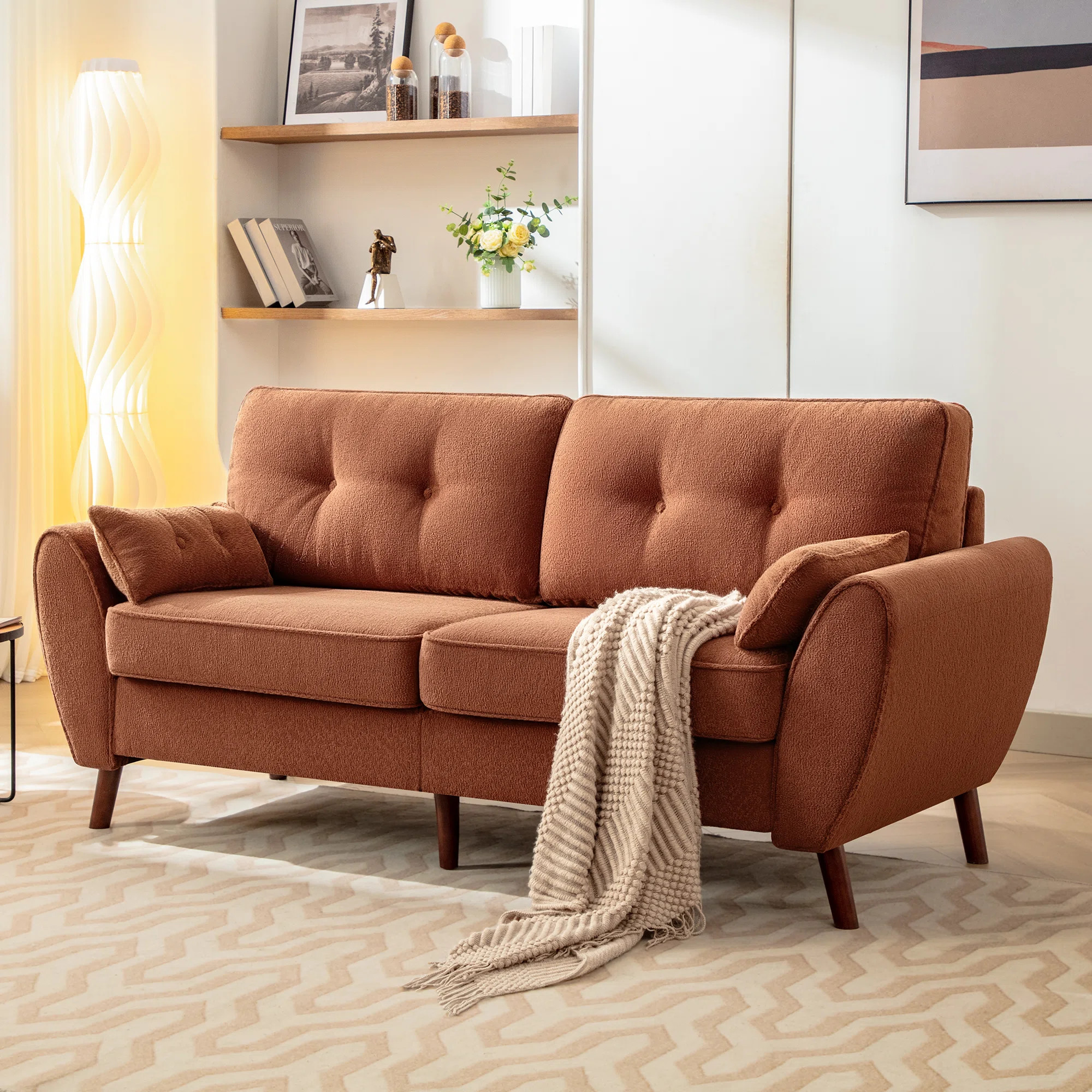 75.5"  Modern Style Upholstered LoveSeat Sofa | Wayfair North America