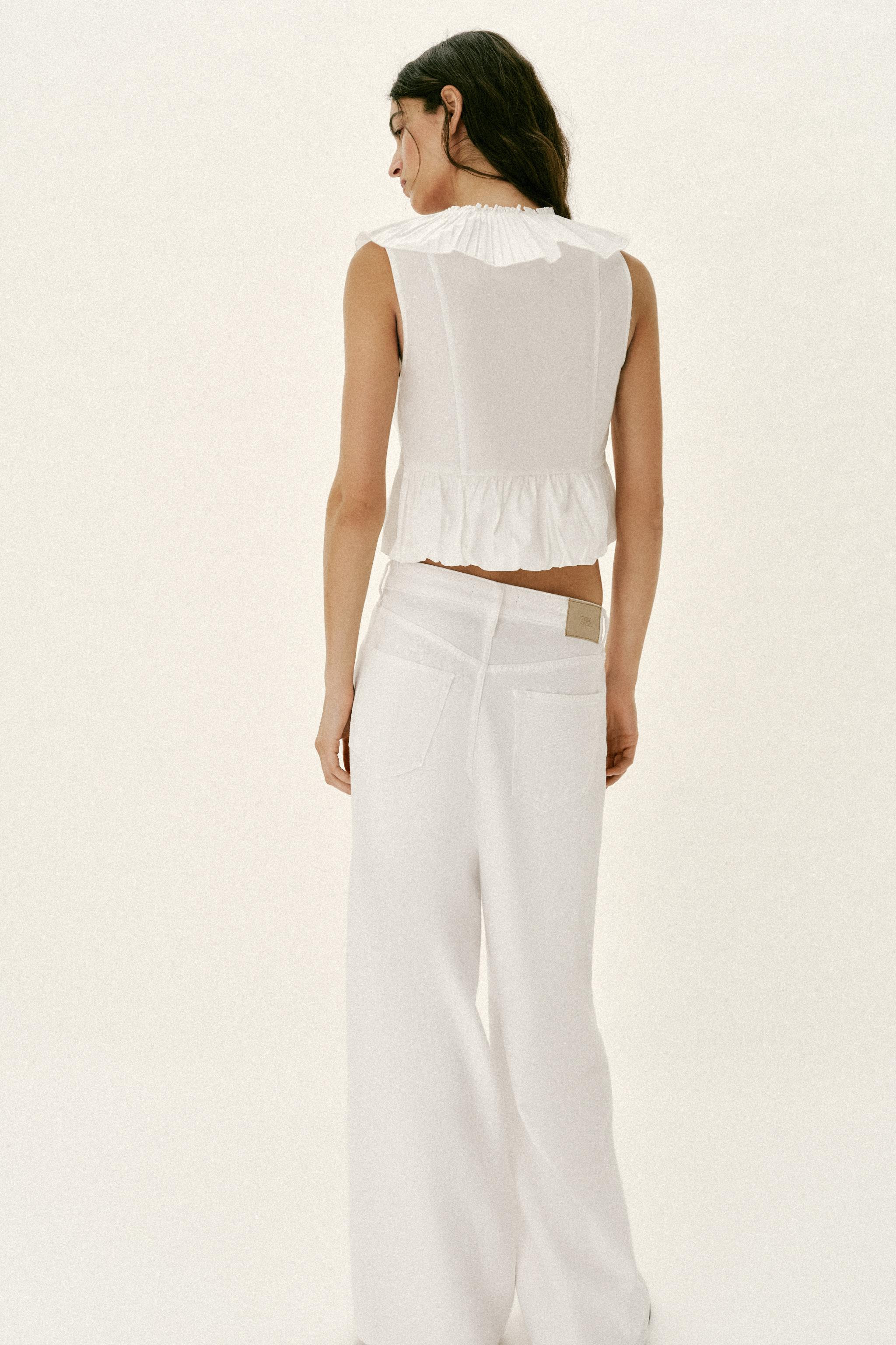 PLEATED RUFFLE TOP WITH BOW | Zara UK