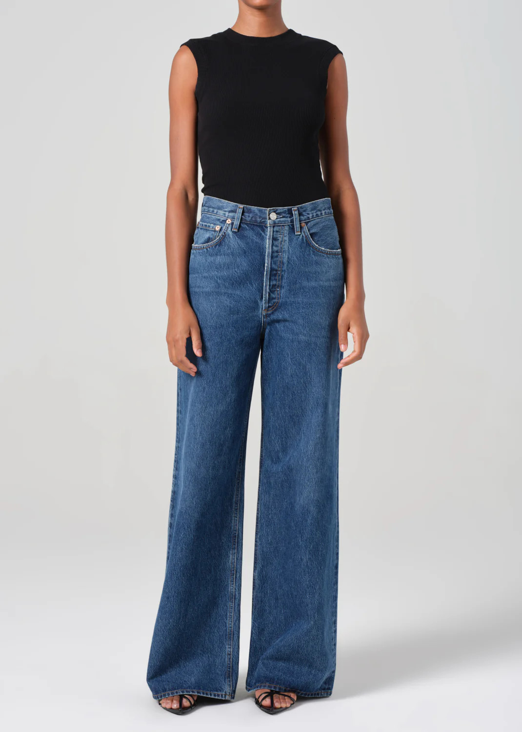 Dame High Rise Wide Leg No Cuff in Enamour | AGOLDE