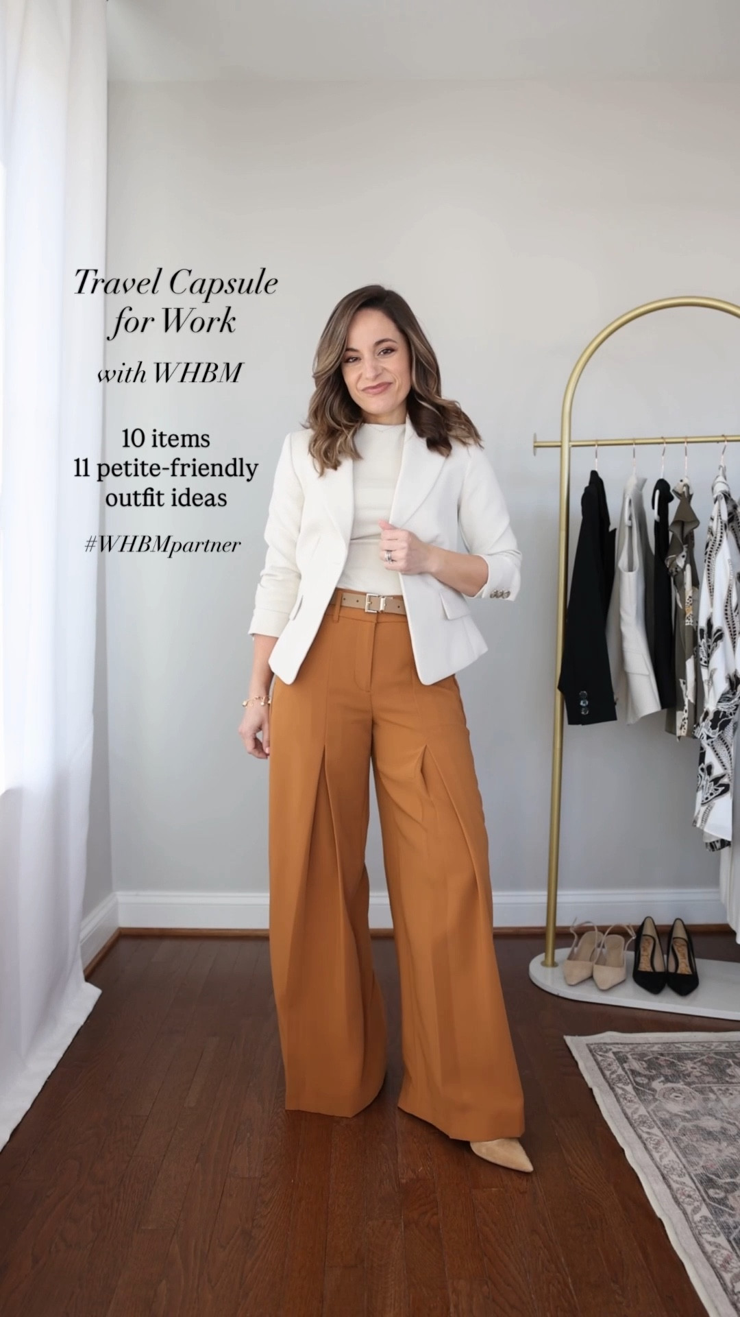 A mini workwear capsule from @ WHBM for spring or your next work trip. These ten items create a week’s work of outfits and more. #WHBMpartner

Piper Flare Pants: Petite 00 in Black 
Surplice Vest: Petite 00 in Pumice
Pleated Ultra Wide Pants: 00 Short in Cognac
Tank Top: XXS in Pumice
Tank Top: XXS in Black 
Satin Shirt: XXS in Spotted Lily Vineyard
One Button Blazer: Petite 00 in Pumice
Satin Shirt Dress: Petite XXS
Ponte Blazer: Petite 00 in Black 
Ponte Sheath Dress: Petite 00 in White


#LTKPetite #LTKWorkwear