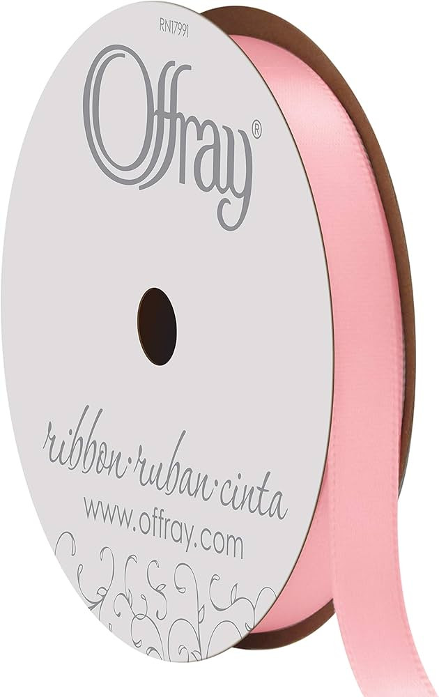 Berwick 063330 3/8" Wide Single Face Satin Ribbon, Light Pink, 6 Yds | Amazon (US)