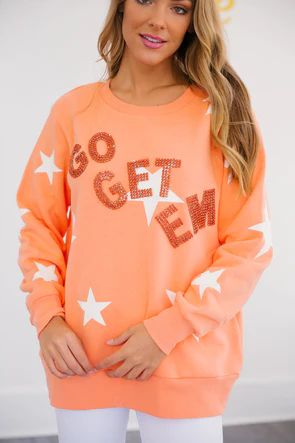 GO GET EM ORANGE STAR PULLOVER | Judith March