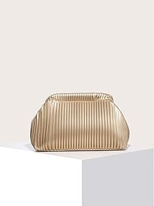 Verdusa Women's Ruched Clutch Handbags PU Leather Evening Bag Mini Purse | Amazon (US)