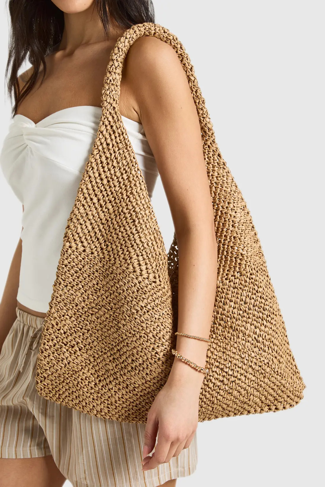 Bags & Purses | Large Slouchy Straw Beach Bag | boohoo | Boohoo.com (UK & IE)