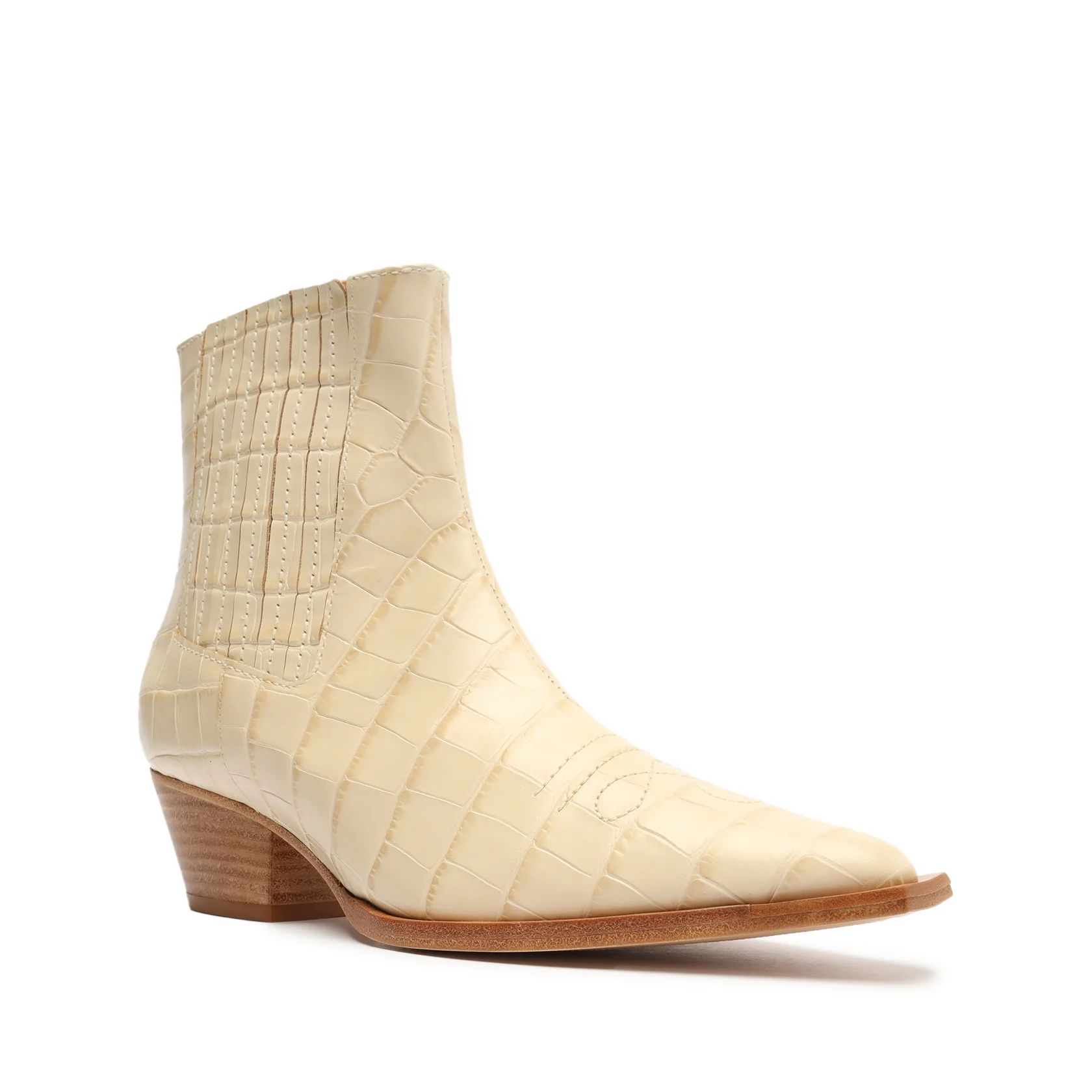 Briani Crocodile Embossed Leather Bootie | Schutz Shoes (US)