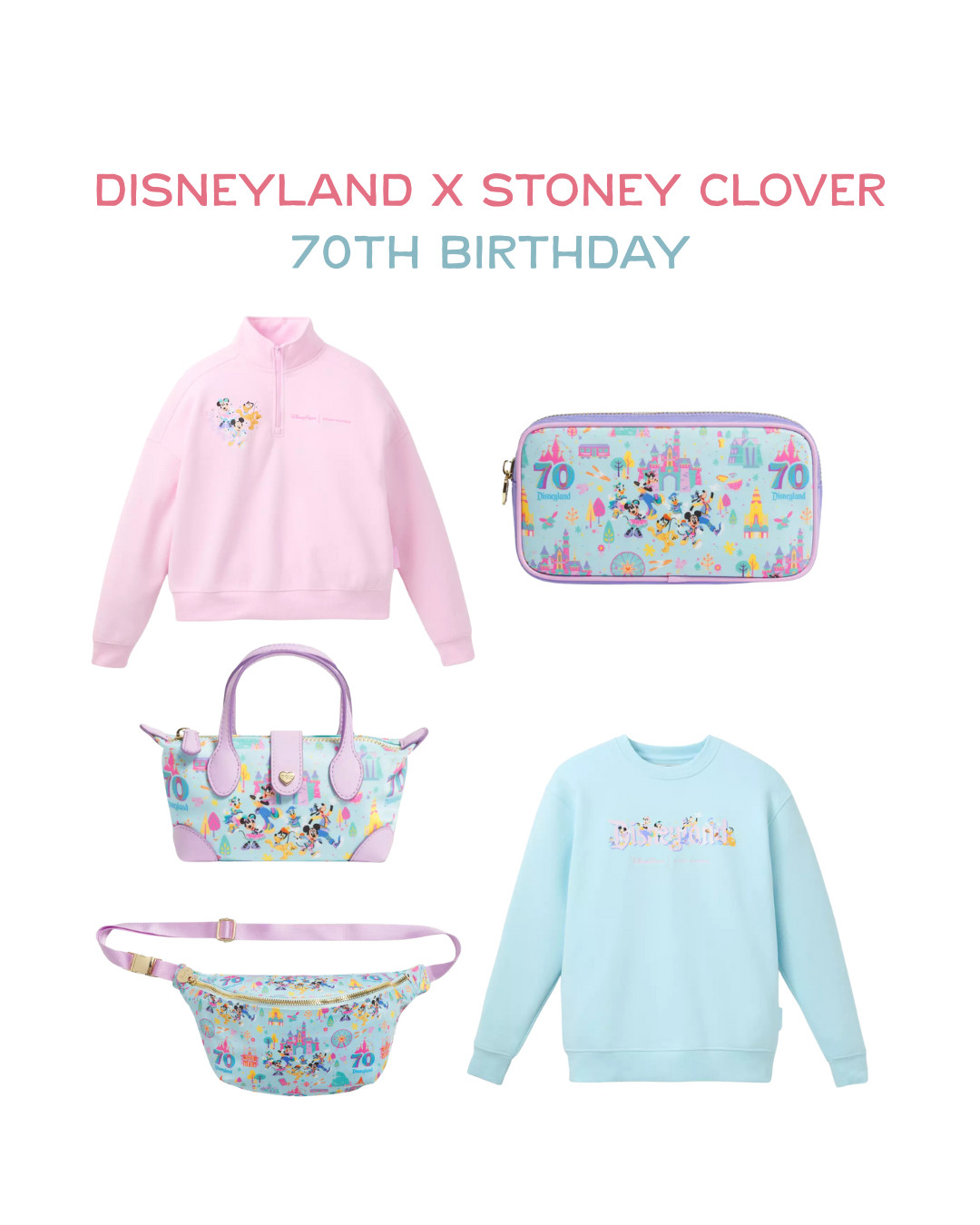 ✨ Disneyland's 70th Birthday ✖️ Stoney Clover Lane! ✨ I'm SO excited about this magical collection celebrating Disneyland's 70th anniversary and having the HARDEST time deciding which pieces to get! 🎉🏰 The pastel colors, the nostalgic castle print, the adorable character designs... everything is absolutely perfect! 💕 From the pullover to the bags to the fanny pack, I want it ALL! 😍🎀 This collection is too special to pass up! Linked all my favorites before they sell out! ✨💙 #StoneyCloverLane #Disneyland70 #DisneylandBirthday #SCLxDisney #DisneyParksStyle #LTKFinds #DisneyMagic #DisneylandAnniversary #LTKItBag #LTKGiftGuide #DisneyObsessed 

 #LTKootd #LTKSaleAlert #LTKTravel