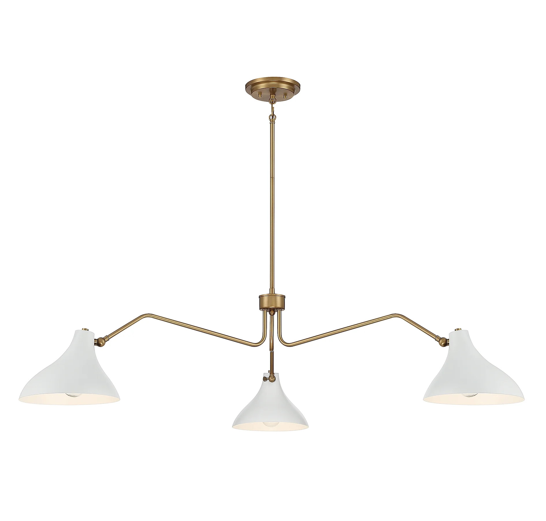 Trade Winds Delphine 3 Light Pendant in White with Natural Brass | Walmart (US)