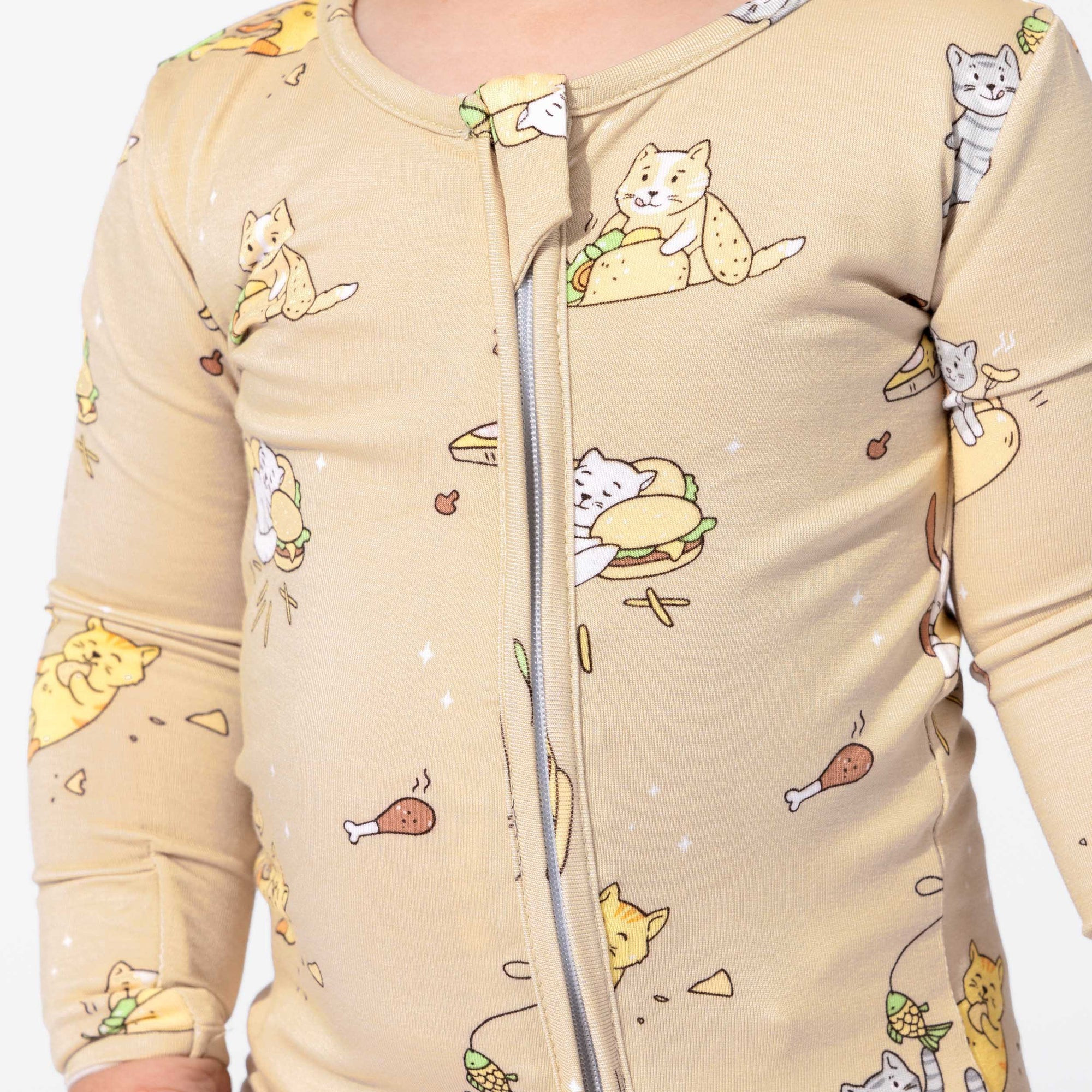Foodie Cats Bamboo Convertible Footie | Bellabu Bear