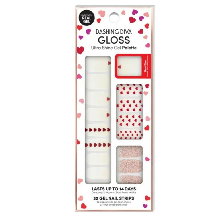 Dashing Diva Gloss Ultra Shine Gel Palette Nail Strips Valentine Edition GS203 Light Hearted | Walmart (US)