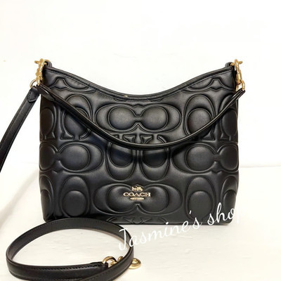 NWT Coach Laurel Shoulder Bag In Blocked Signature Leather CZ178 black | eBay US