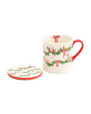 Stoneware Christmas Mug And Coaster Set | Marshalls
