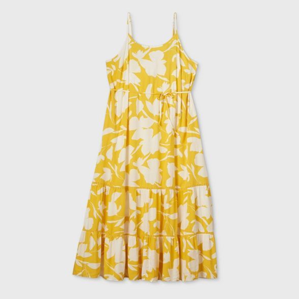 Women's Plus Size Floral Print Sleeveless Tiered Maxi Sundress - Ava & Viv™ | Target