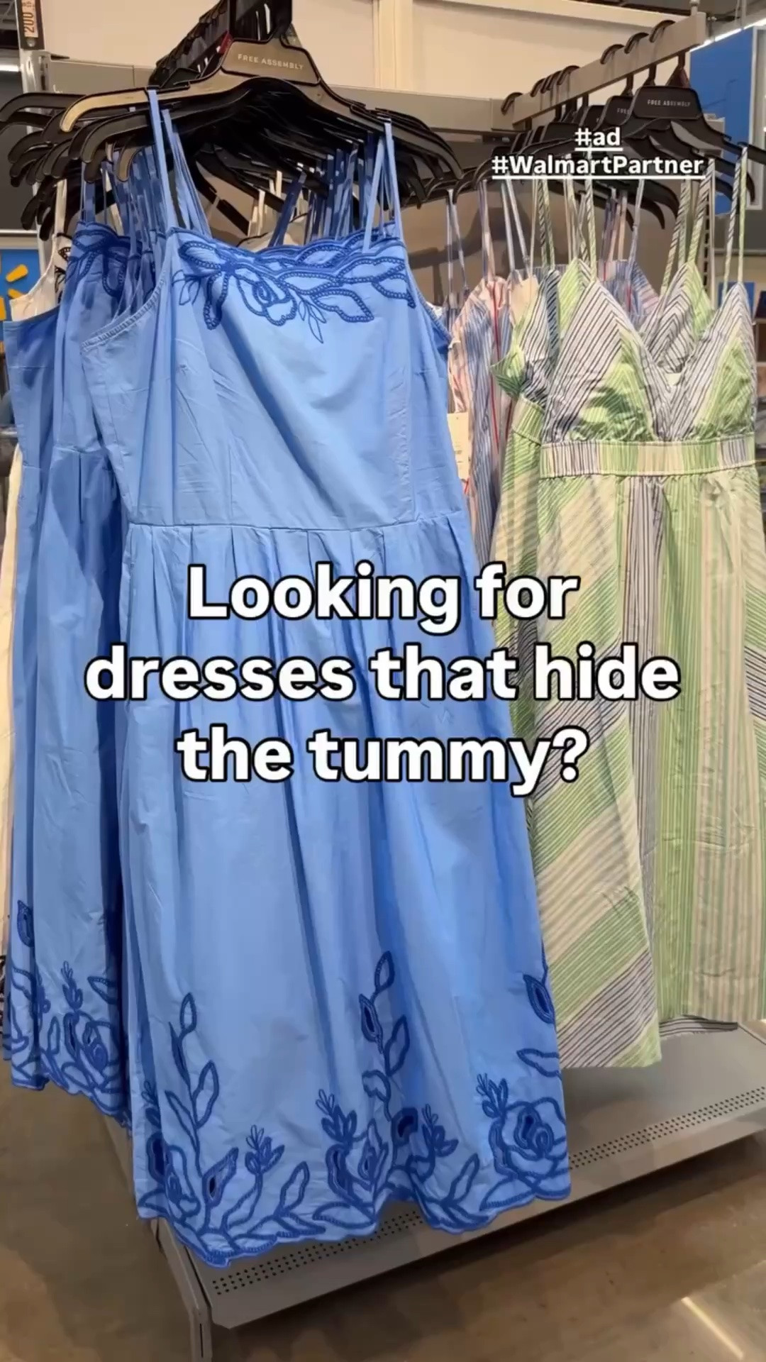 If you’ve been looking for flattering @walmart dresses that don’t cling to your tummy, these are two you’ll want to grab. #paidlink #walmartpartner 

The square neckline is so flattering, the smocked back gives you a comfortable fit, and the pleated skirt skims over your midsection instead of hugging it. The embroidered bodice and scalloped hem make both dresses look so much more expensive than they are.

Whether you’re shopping for a midsize dress, a plus-size summer dress, or just an easy outfit that makes you feel confident, these are perfect for vacation, brunch, family photos, baby showers, and everything in between.

These @walmartstyle dresses won’t stay in stock for long. Linked in my Walmart Storefront under Dresses. 

Which one are you choosing, blue or white? 💙🤍

Follow @SparklingInStyle for more affordable fashion finds that actually flatter.

#WalmartFashion #SummerStyle #MidsizeStyle PlusSizeFashion