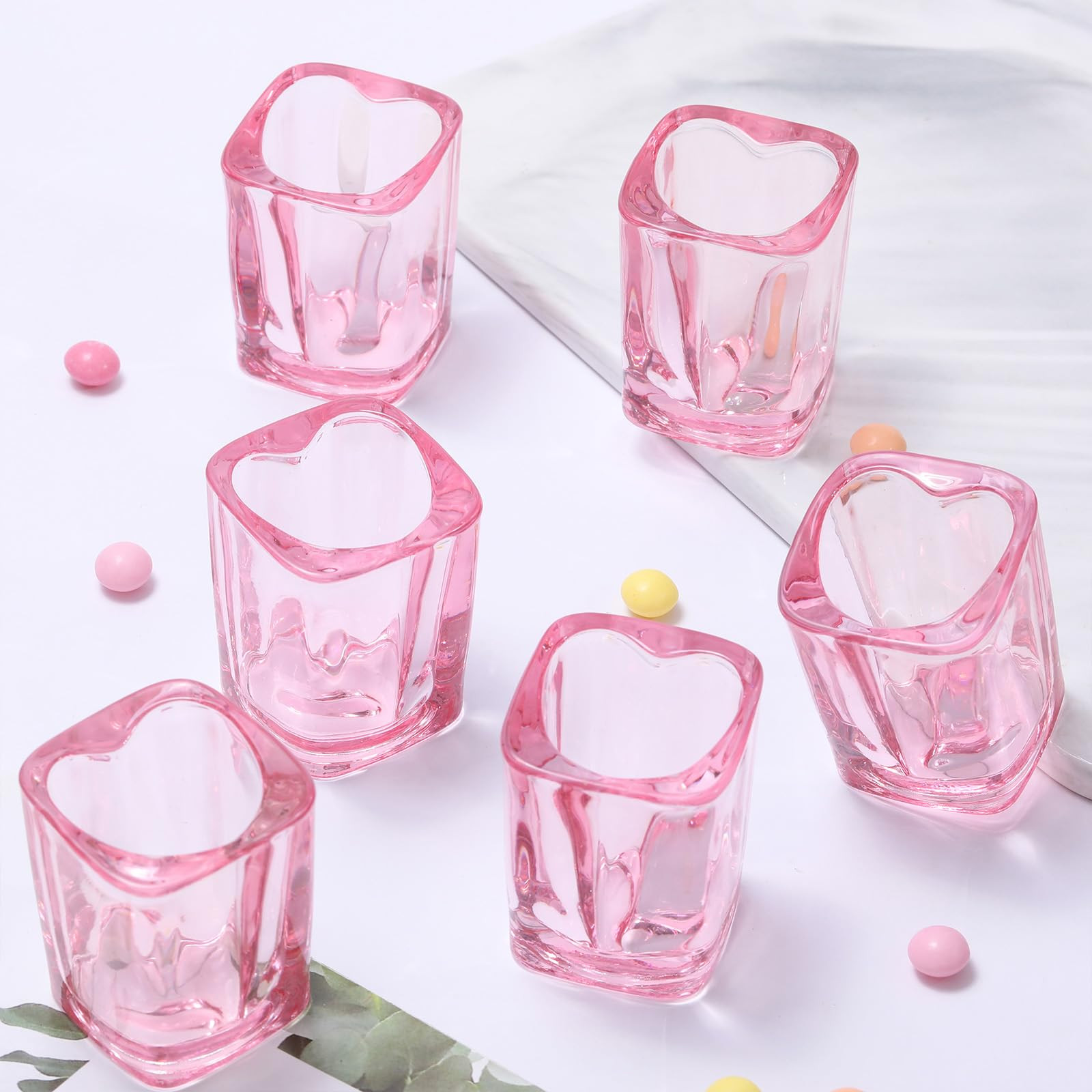 Pink Shot Glass Heart Shot Glasses 2oz,Cute Shot Glasses For Bar Cart Accessories (set of 6) | Amazon (US)