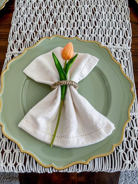 Spring table setting! Love these charger plates from Amazon. 🤍Subscribe to our post alerts to get notified when we post! Just Tap the bell icon on your LTK Shop.



Spring table decor, spring tablescape, spring table centerpiece, spring home refresh, amazon charger plates, boho table runner, macrame table runner 
#LTKparties

#LTKstyletip #LTKwedding #LTKSeasonal #LTKfindsunder50 #LTKhome