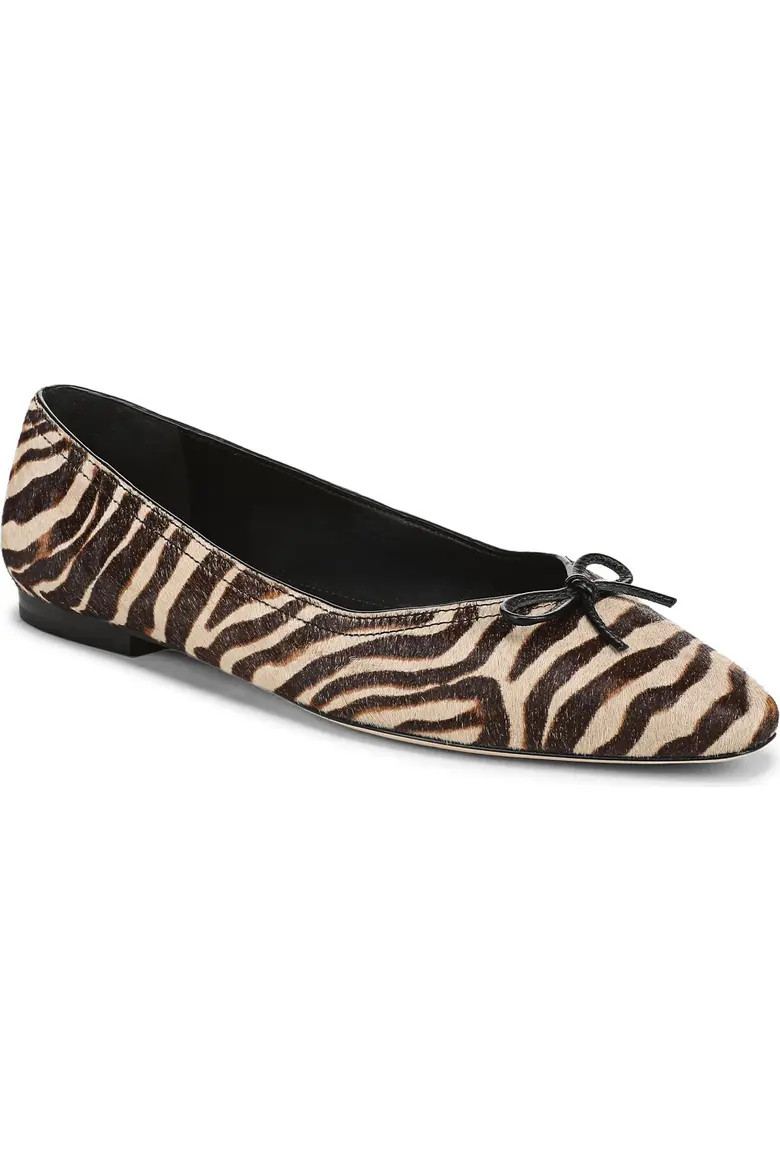 Veronica Beard Cailey Ballet Flat in Ziger Brown Calf Hair at Nordstrom, Size 11 | Nordstrom