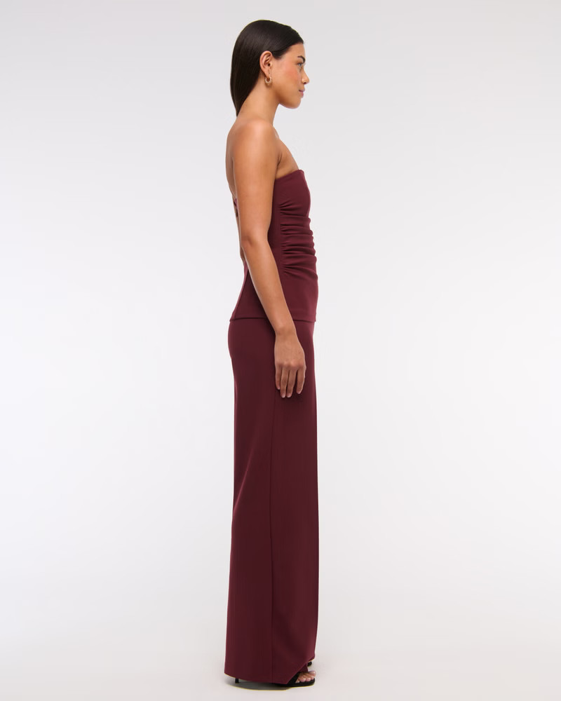 Strapless Ruched Peplum Jumpsuit | Abercrombie & Fitch (US)