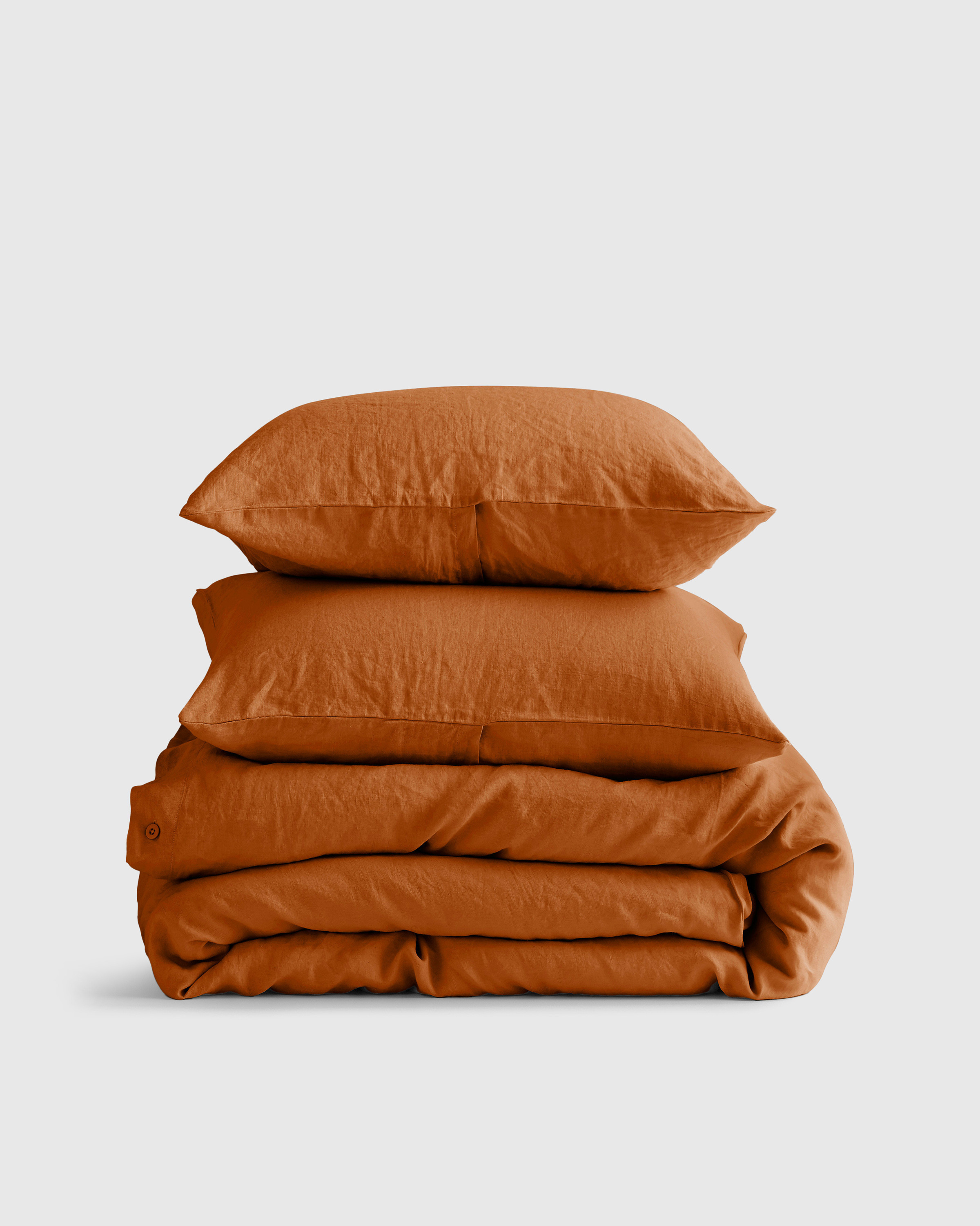 Quince | European Linen Duvet Cover Set in Terracotta Size Twin | Quince