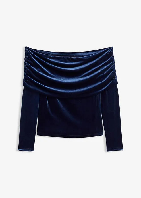 Carmenshirt aus softem Samt | Bonprix DE