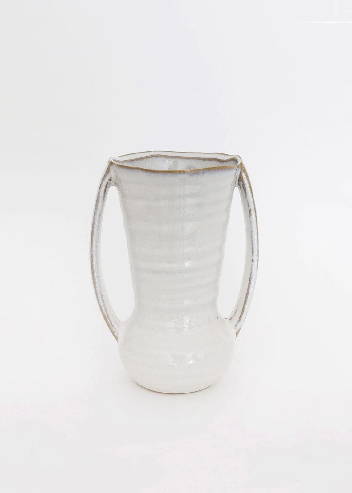 Vanilla Ceramic Vase with Handles - 7.75" Tall | Afloral (US)