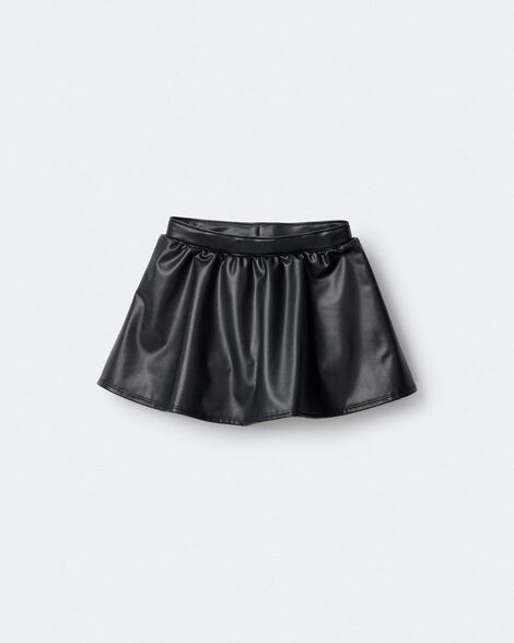 Toddler Girl Reagan Skort in Faux Leather - Black | Carter's Inc
