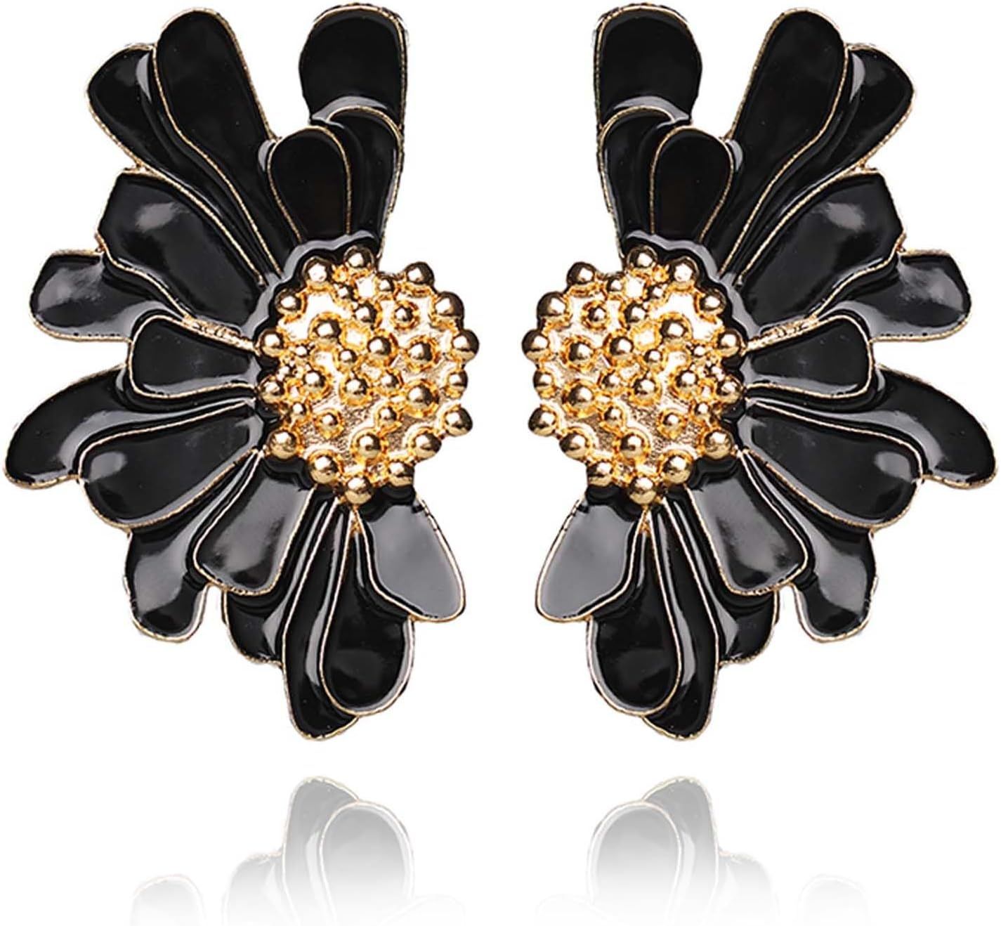 Aksod Vintage Flower Stud Earrings Exaggerated Oversized Daisy Flower Earrings Statement Jewelry ... | Amazon (US)