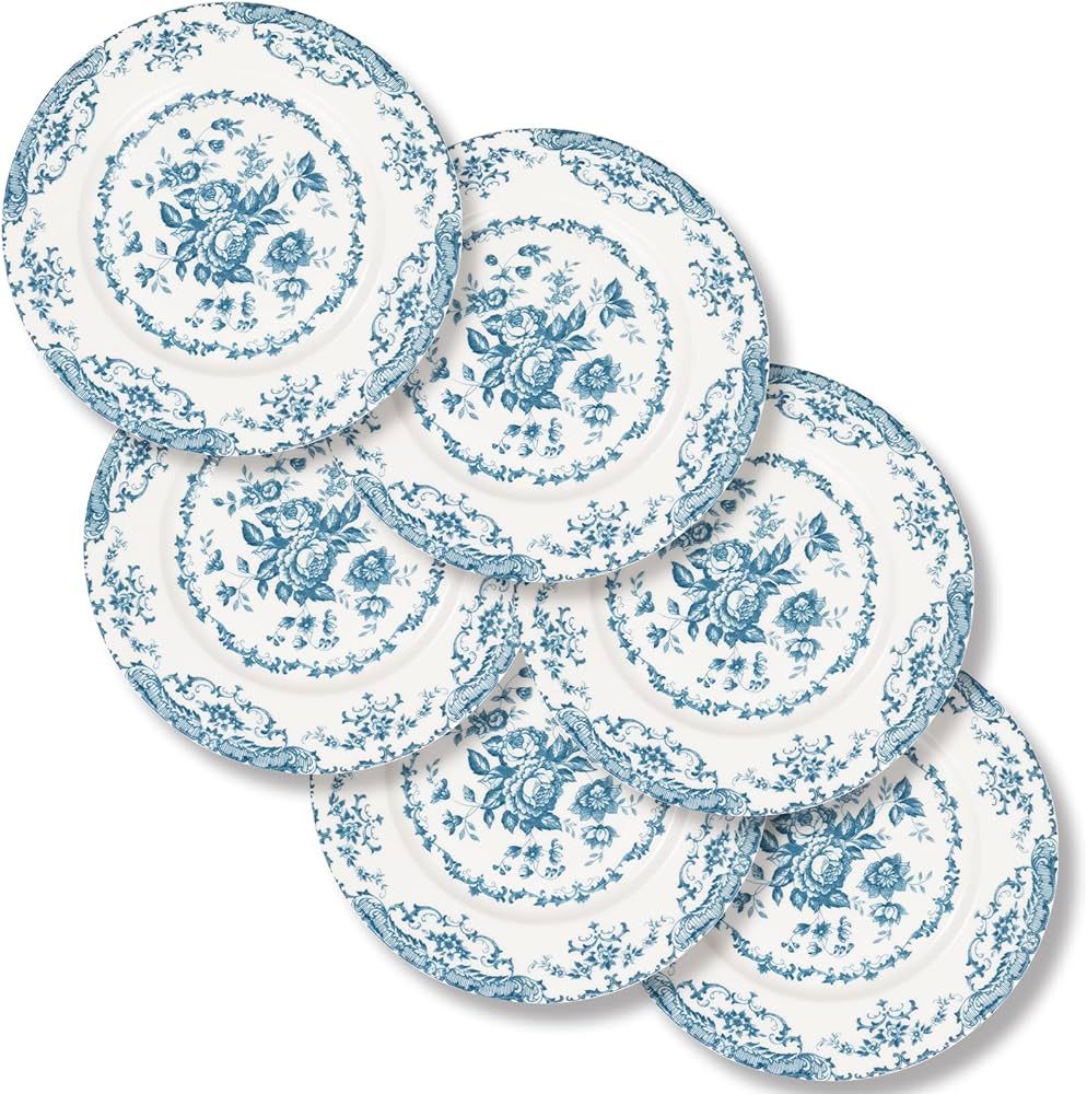 HomeElves Dinner Plates Set of 6, Ceramic Kitchen Plates Microwave Safe Plates, 10.5 Inch Porcela... | Amazon (US)