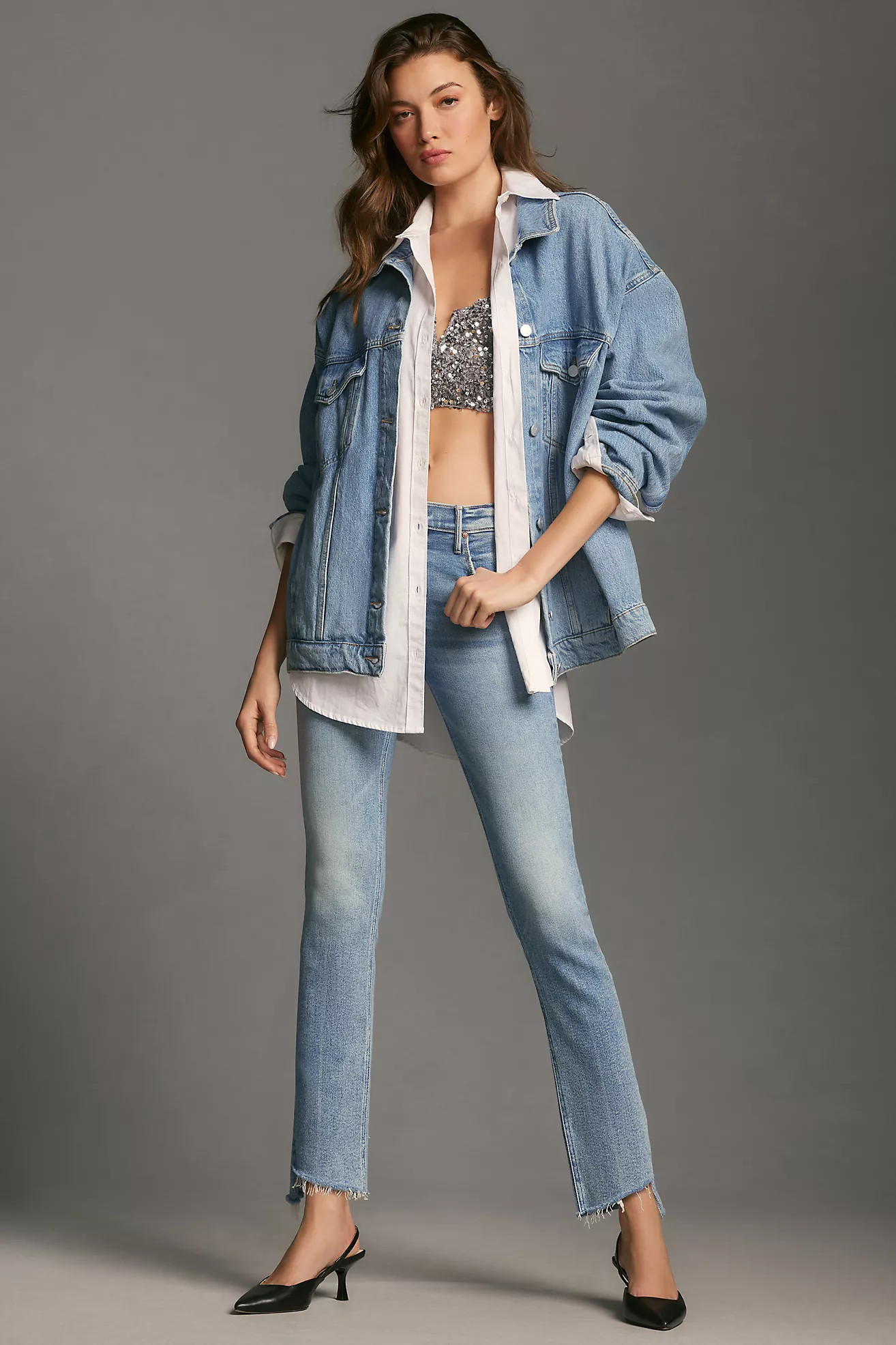 MOTHER The Dazzler Mid-Rise Ankle Fray Jeans | Anthropologie (US)