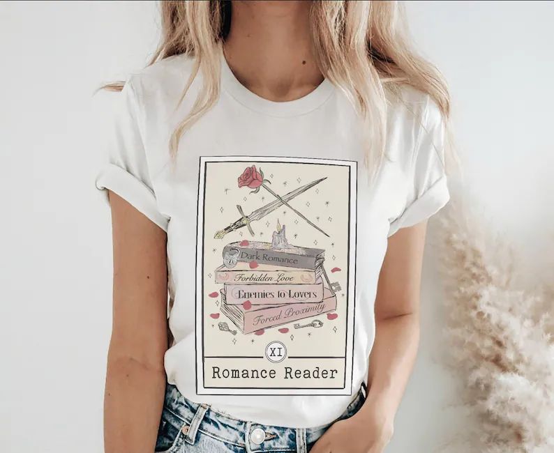 Romance Reader Tarot Card Shirt Book Shirt Bookish Apparel Librarian Shirt Literature Shirt Book ... | Etsy (US)