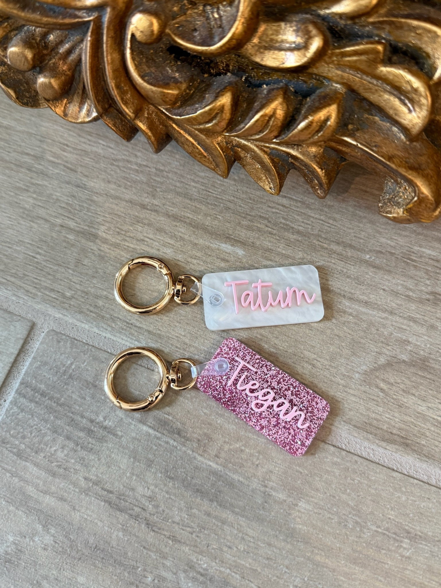 Cutest water bottle tags for the girls! Background color is andrea pink and went with the gold clasp for the keychain hardware. 💘

#LTKGiftGuide #LTKHoliday #LTKKids