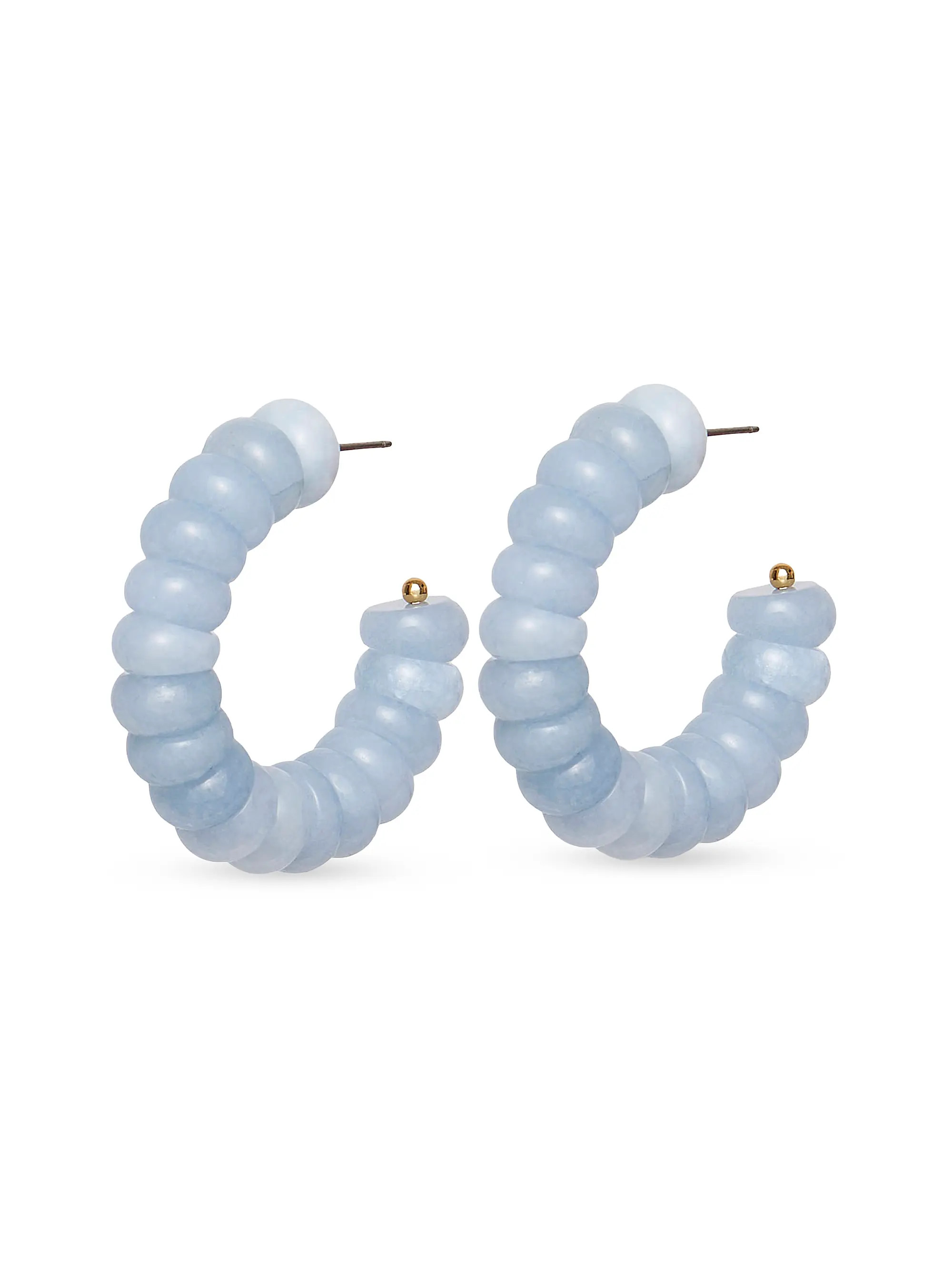 Lele Sadoughi Blue Aventurine Beaded Hoop Earrings | Saks Fifth Avenue | Saks Fifth Avenue