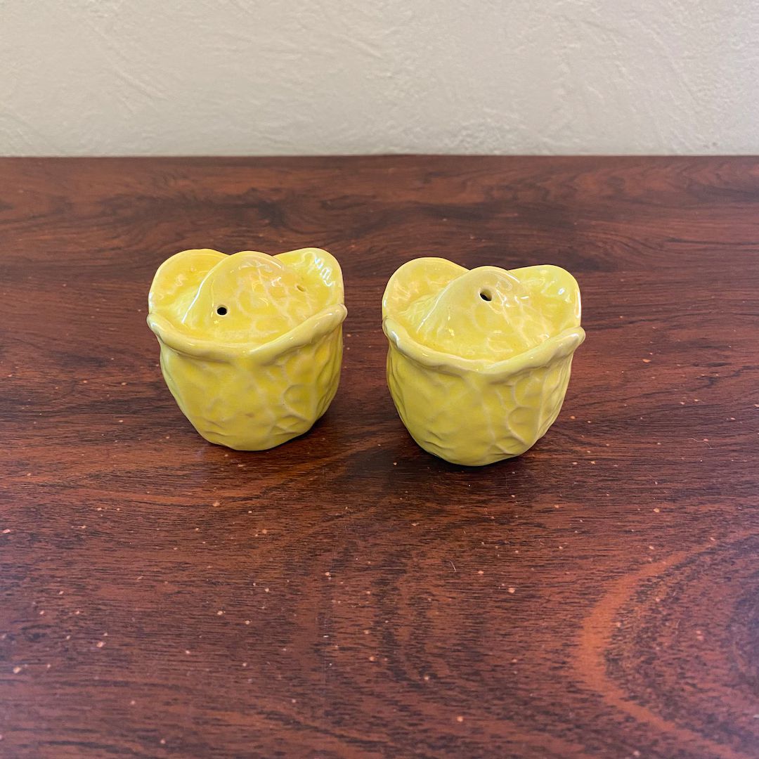 Vintage Secla Portugal Yellow Cabbage Salt and Pepper Set FLAW One Missing Stopper - Etsy | Etsy (US)