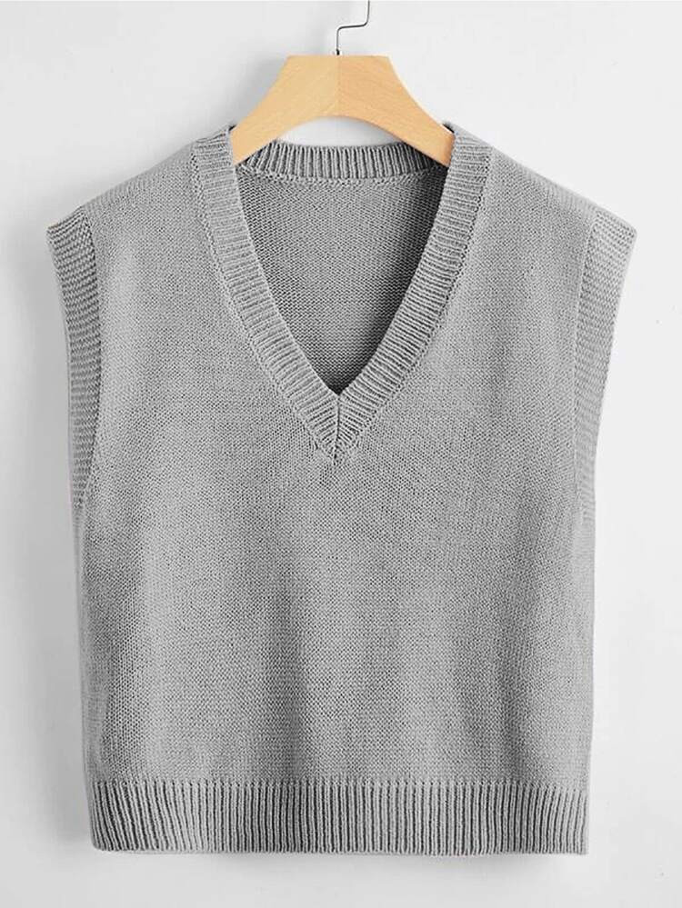 V-neck Knit Top | SHEIN