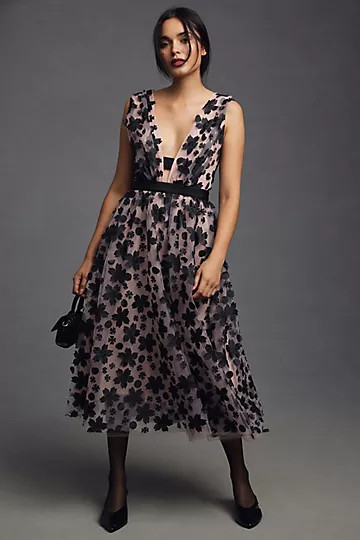 By Anthropologie 3-D Floral Dress | Anthropologie (US)