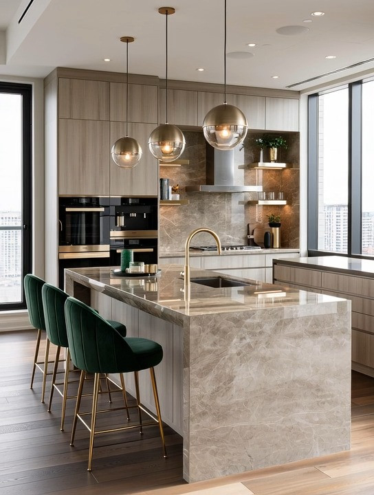 If your kitchen island feels flat, it probably isn't missing a renovation. It's missing two details.

At Elegant & Driven, we believe the easiest kitchen transformations often come from the smallest upgrades.

Start with a brushed gold faucet. It's the focal point of your island and one of the most-used features in your kitchen. It instantly adds warmth, elegance, and a custom feel.

Then pair it with emerald velvet bar stools featuring brushed gold legs. The emerald introduces depth and rich color, while the gold beautifully connects back to the faucet, creating a cohesive designer look.

Just imagine this island without those two pieces.

The room would still be beautiful—but it wouldn't have the same warmth, character, or visual balance.

Sometimes all it takes are two thoughtful upgrades to make an entire kitchen feel intentional.

Browse our curated collection of brushed gold faucets and velvet bar stools to create a kitchen island that becomes the centerpiece of your home.

Because beautiful kitchens aren't built by adding more—they're built by choosing the right details.

#KitchenIsland #VelvetBarStools #GoldFaucet #ElegantAndDriven 

 #LTKHome