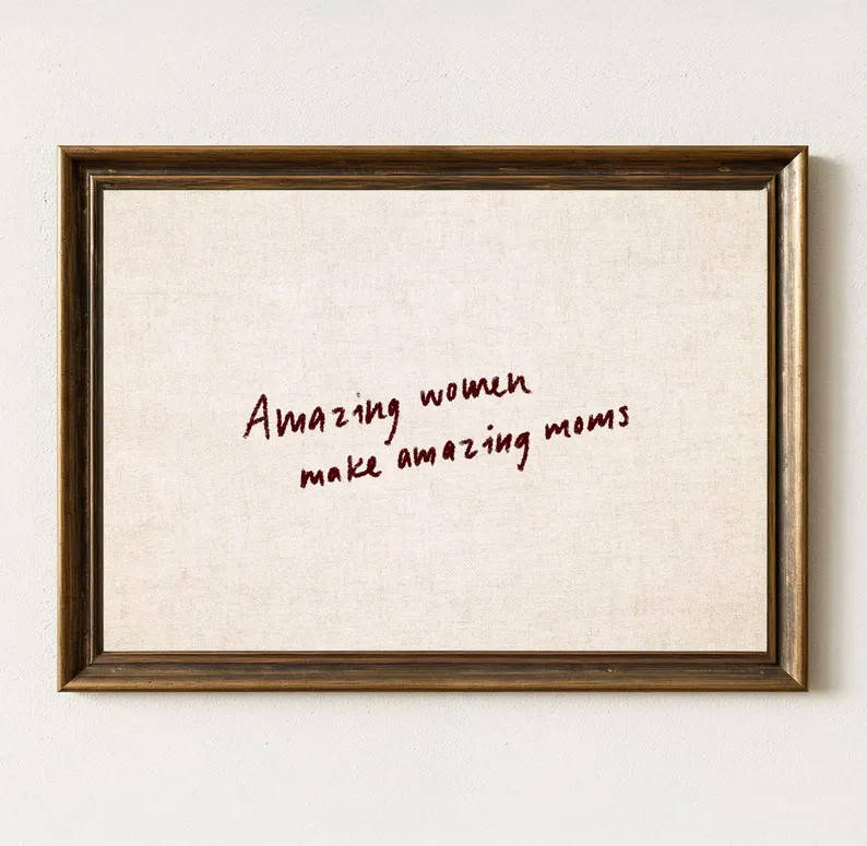 Inspirational Mom Quote Poster | Hand-lettered Affirmation Wall Art - Etsy | Etsy (US)
